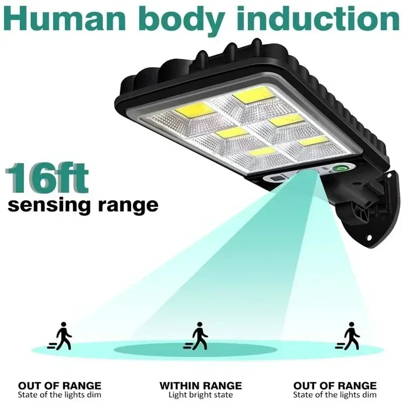 Solar Street Lights Outdoor 108COB LED Solar Wall Lamp With 3 Lighting Mode Motion Sensor Security for Garden Patio Path Yard