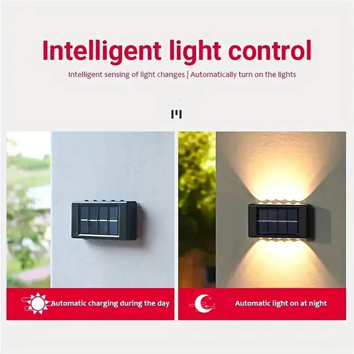 Solar Wall Lamp Outdoor Waterproof Solar Powered Light UP and Down Illuminate Home Garden Porch Yard Decoration Outside Sunlight