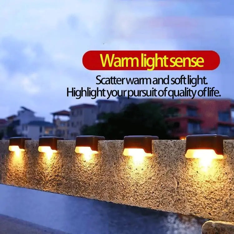 Solar Deck Lights for Outdoor, Waterproof Solar LED Lights for Deck, Step, Railing, Wall, Patio, Garden,Yard Cool (Warm)White