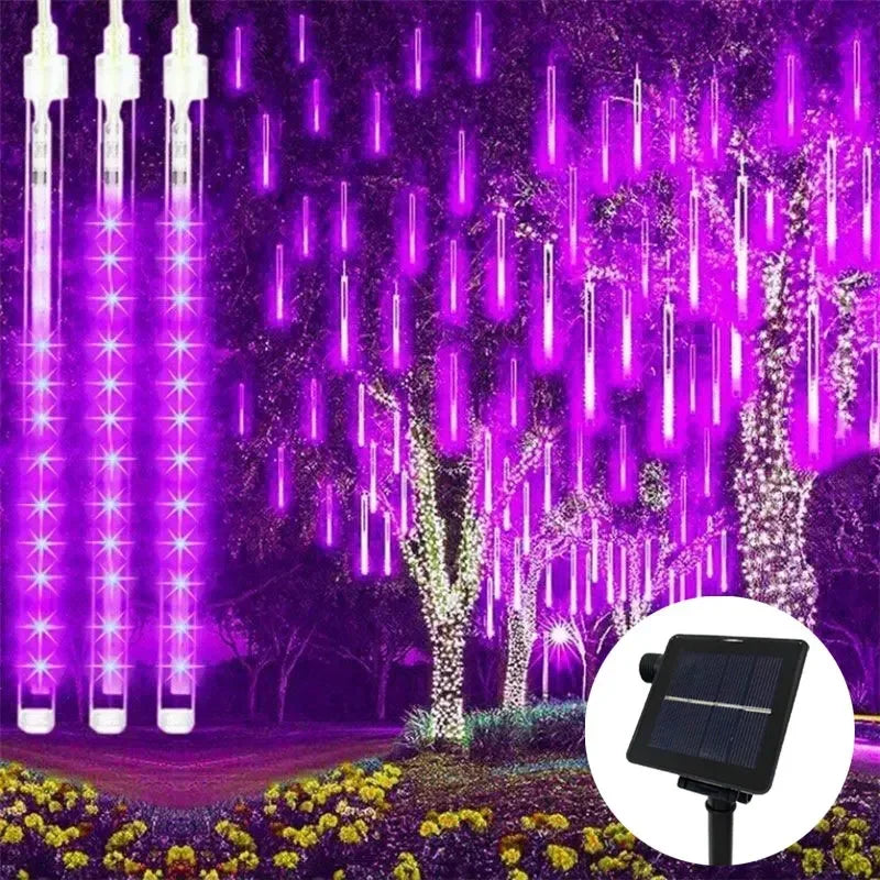 LED Meteor Shower String Light Christmas Wedding Party Solar Garland Lamp Summer Garden Decoration Festoon Solar Outdoor Lights