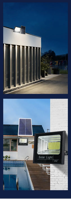 Solar Flood Lights with Remote Control, IP67 Waterproof Adjustable Spotlight for Villa & Street Lighting