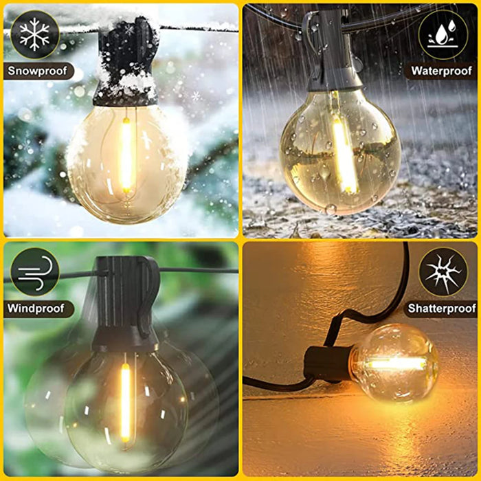 Solar String Lights Outdoor Globe Bulbs LED Outdoor Patio Solar Lamps For Patio Camping Terrace Garden Party Tree Decoration