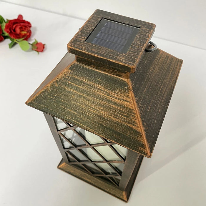 Solar LED Hanging Light Outdoor Garden Lantern Shape Ornament Backyard Porch Terrace Lawn Decoration Art Sculpture