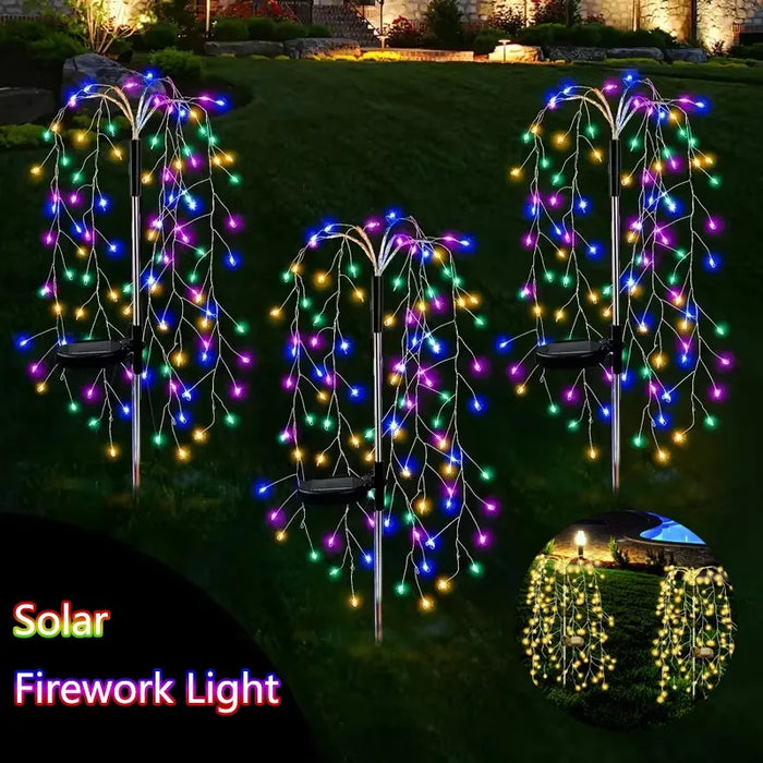 Solar LED String Light For Outdoor Solar Powered Willow Trees Lights 100LED 160LED 200LED Decorative Lights Garden Terrace Path