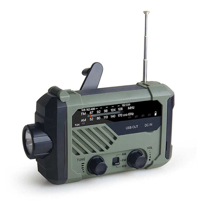 Emergency Solar Radio with Handle, Portable 3-Mode Flashlight SOS Siren Cell Phone Charger Camping Survival Gear and Supplies