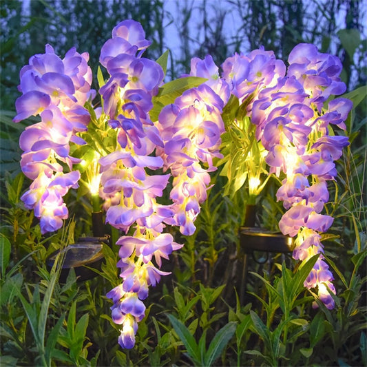 Solar Flowers Outdoor Waterproof 4 Branch Flower Vines 80cm 2 Lightning Modes Solar Garden Lights Outdoor for Garden Yard Decor