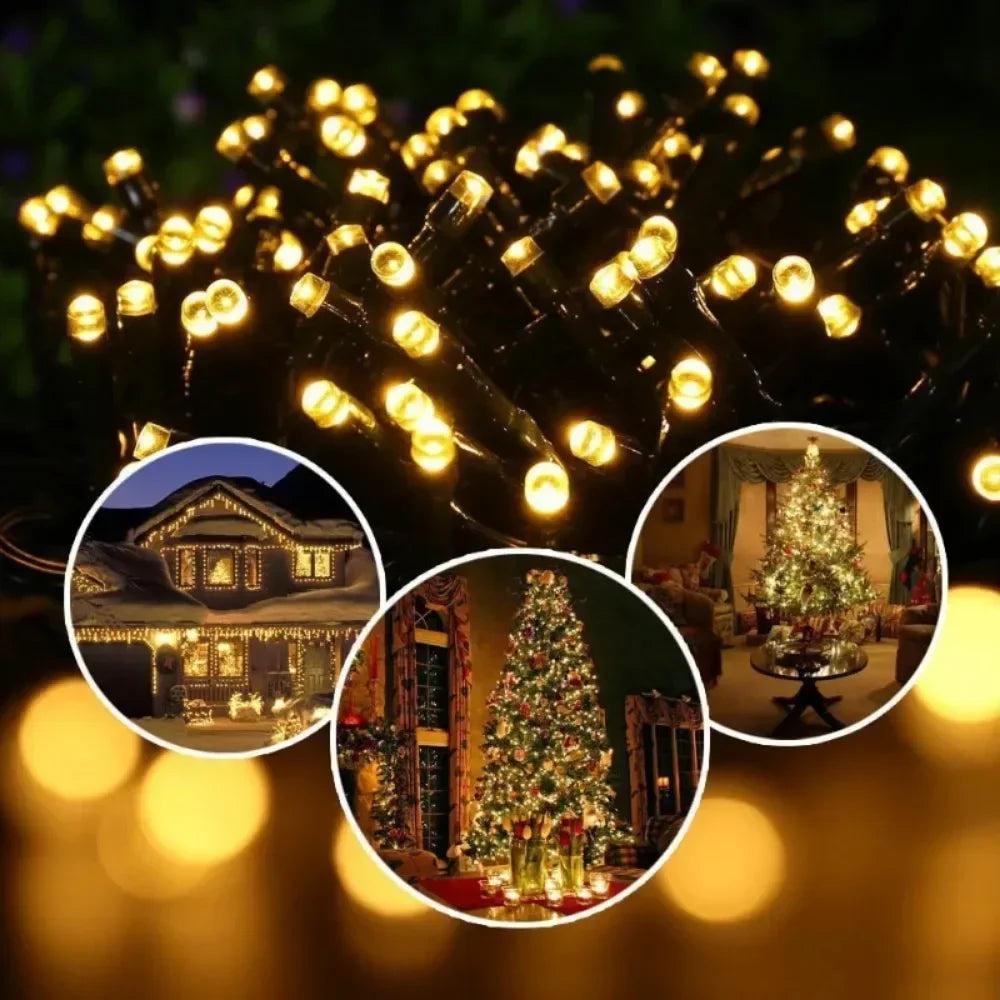 Solar String Fairy Light 8 Lighting Modes 5M 7M Waterproof Outdoor LED Garland Street Lamp Holiday Christmas Garden Decoration