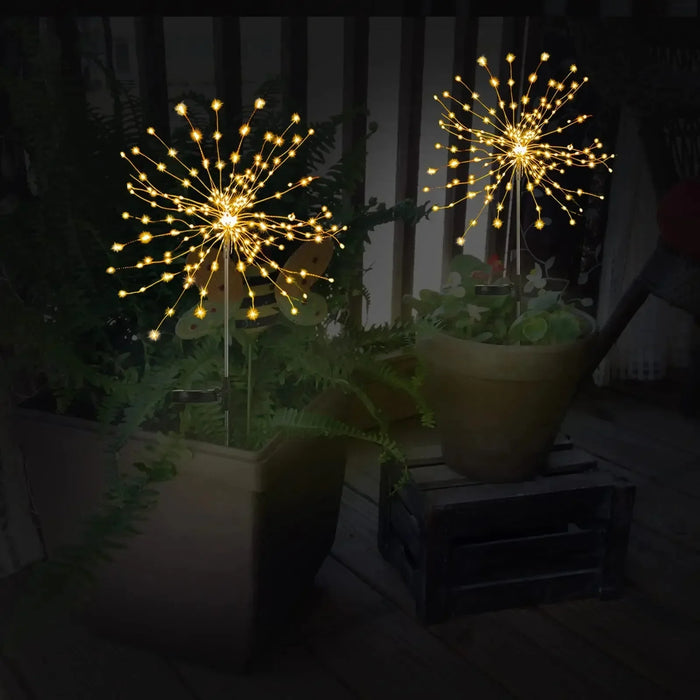 Christmas Solar Dandelion Fireworks Light Outdoor Waterproof Courtyard Garden Atmosphere Decoration Ground Insertion Lawn Light