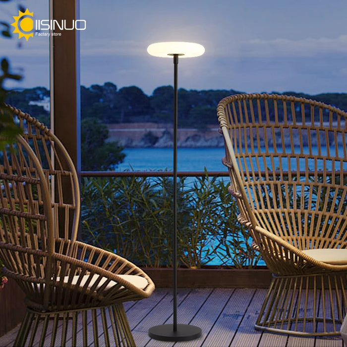 Outdoor Floor Lamp Solar Powered Light 4400 mAh Rechargeable Battery Cordless Light USB-C Charged IP54 Lamp for Lawn Pool Garden