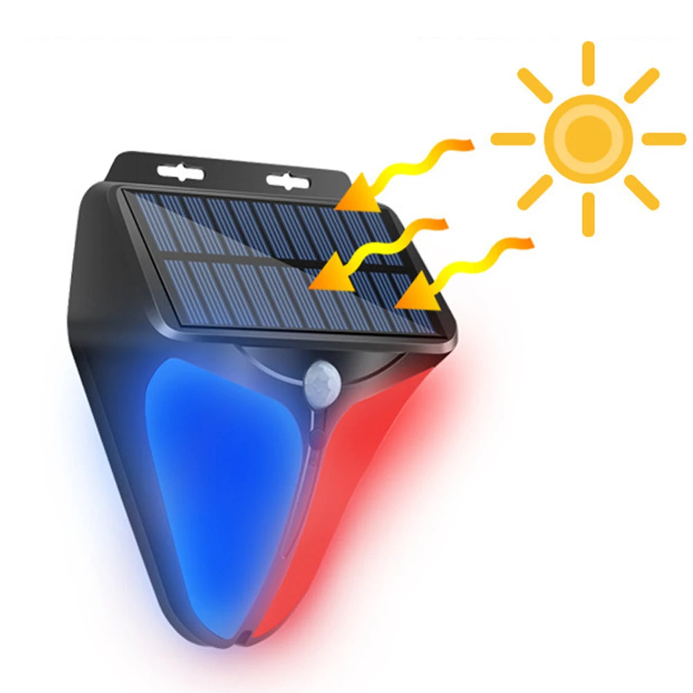 Alarm Siren Motion Sensor Home Yard Outdoor Wireless Solar Powered Strobe Light Siren Waterproof Flash Alarm Lamp Solar System