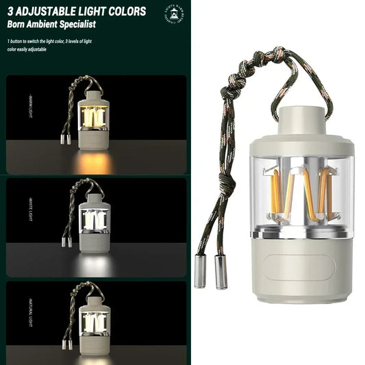 Solar Camp Lantern - IPX7 Waterproof with 360° Magnetic Base & Rechargeable