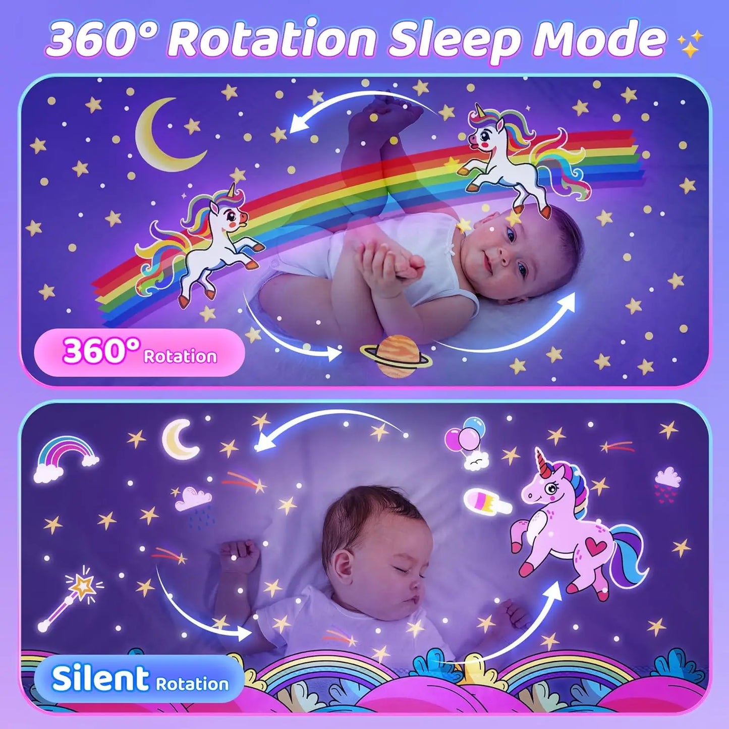 Galaxy Solar System Projector Nightlights 360°Rotating 12 Films Kids Star Night Light Projector for Bedroom Home Decoration lamp