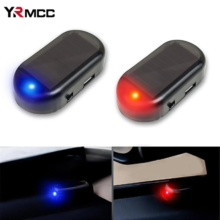Solar Powered Car Security Light with Flashing LED Lamp Simulated Dummy Alarm for Vehicle Anti-Theft Protection Car Accessories