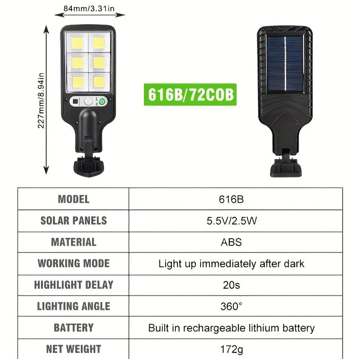 Solar Security Lights Outdoor LED Wall Mounted Motion Sensor Solar Light IP65 Waterproof 3 Mode Garden Lamp Patio Gate Driveway