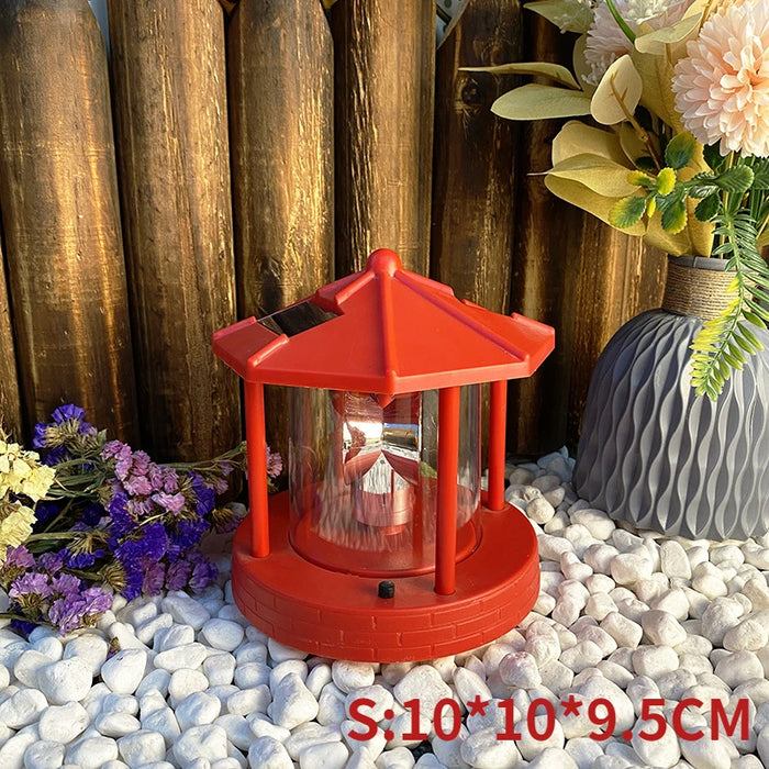Solar Power Lamps Rotating Lighthouse Beacon Tower LED Light Outdoor Garden Landscape Courtyard Lawn Outdoor Decoration Light