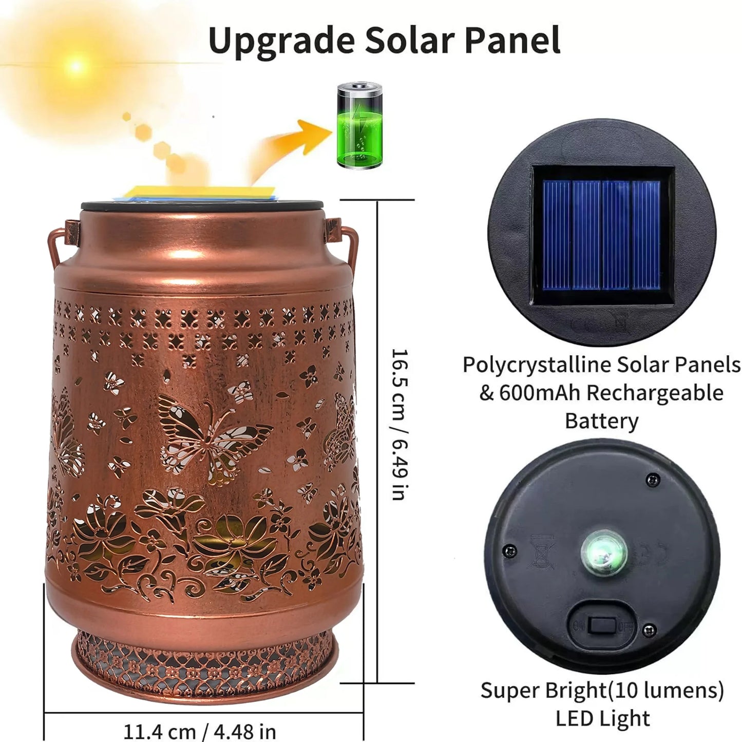 Butterfly Solar Lanterns Outdoor Waterproof Hanging LED Solar Lights Garden Decor for Outside Decoration Patio Yard Lawn Porch