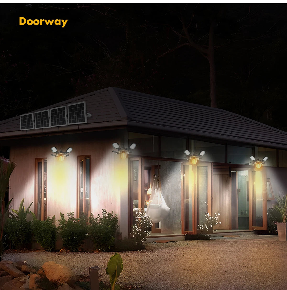192led Solar Powered Barn Light Solar Shed Light for Indoor and Outdoor 1000LM Dual Motion Sensor Solar Pendant Light For Gazebo