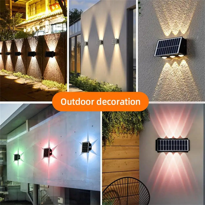 Solar LED Light, Outdoor Waterproof Wall Lamp, Streetlights Exterior Garden Decoration Yard Porch Walkway Solar Wall Light Home