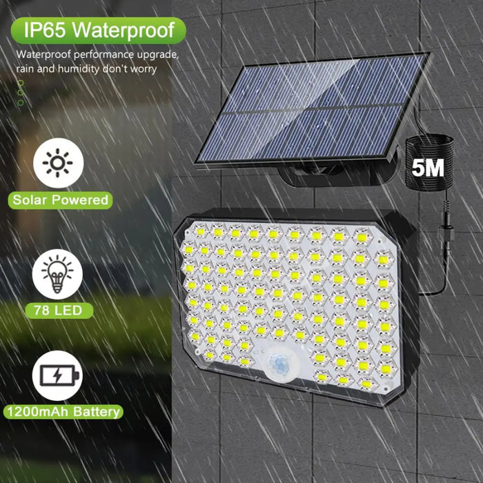Solar Security Lights Motion Sensor Outdoor 318/238/226LED Garden Lights Waterproof Split Flood Wall Lights Solar Powered 3 Mode