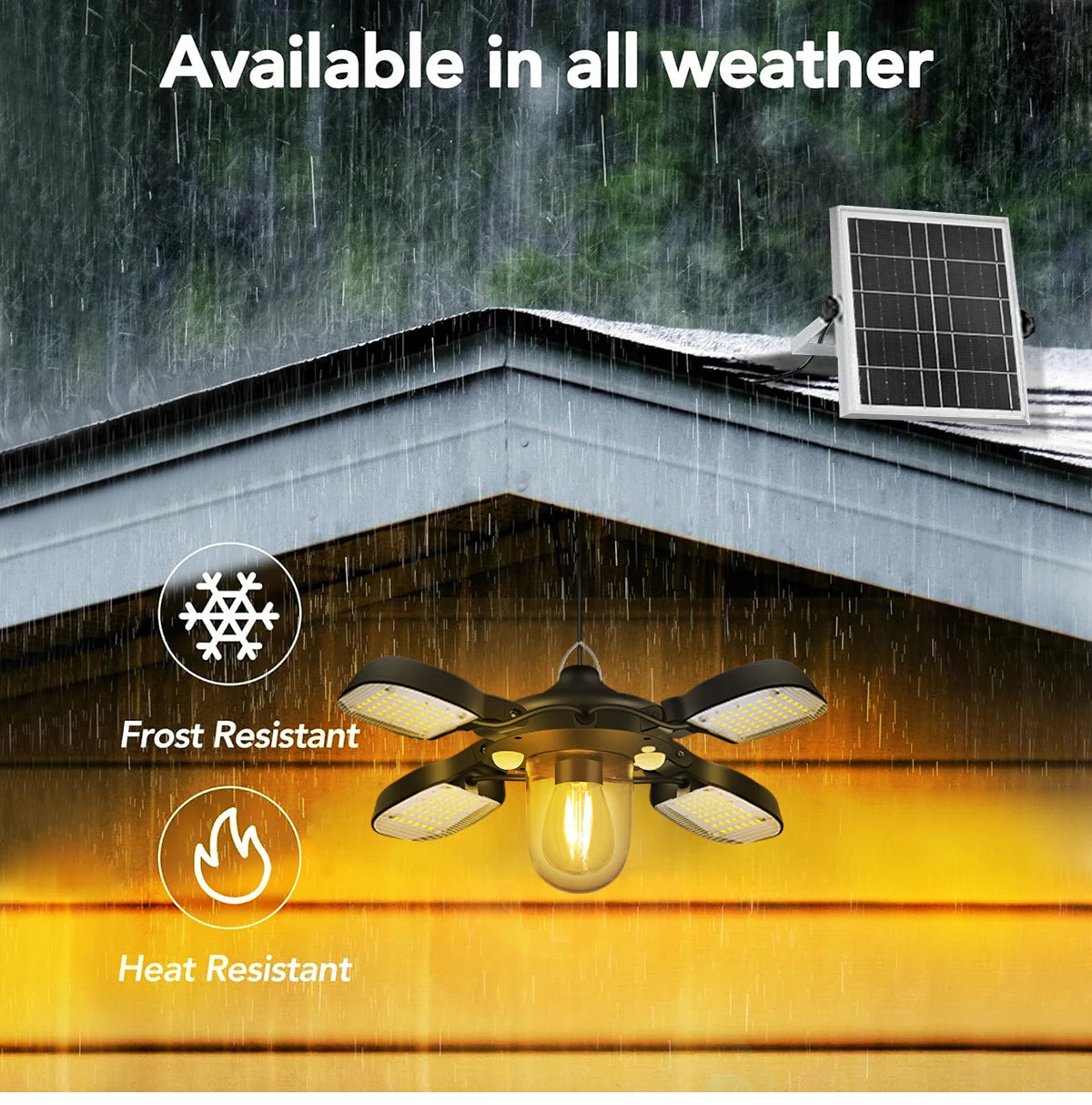 192led Solar Powered Barn Light Solar Shed Light for Indoor and Outdoor 1000LM Dual Motion Sensor Solar Pendant Light For Gazebo