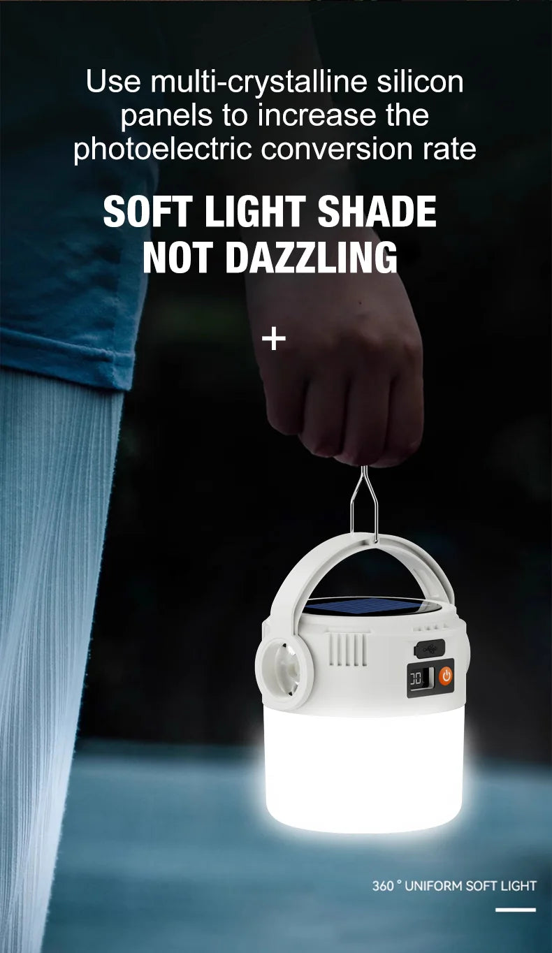 Solar Camping Lights Lightweight Led Camping Lantern Waterproof Foldable Lights For Outdoor Home Hiking Night Use