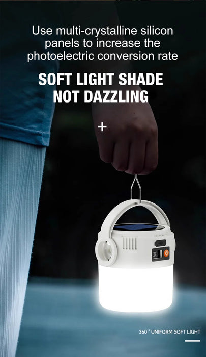 Solar Camping Lights Lightweight Led Camping Lantern Waterproof Foldable Lights For Outdoor Home Hiking Night Use