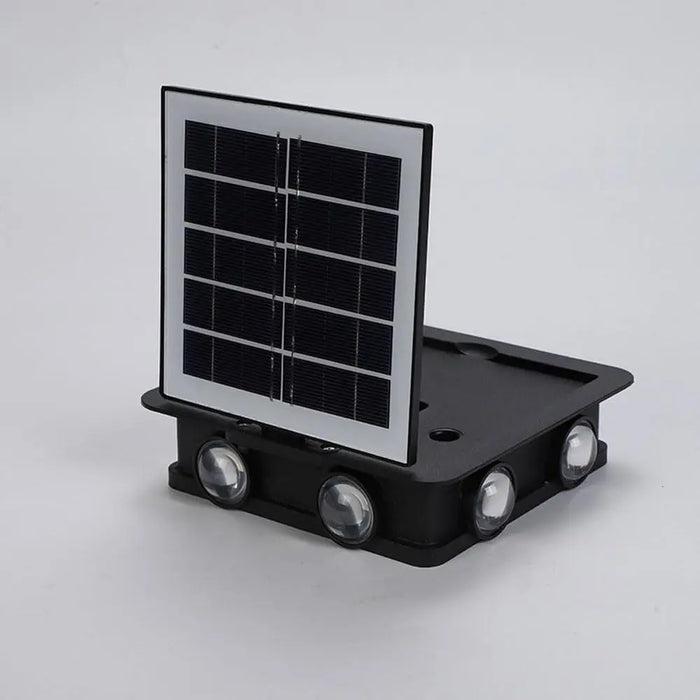 Solar Outdoor Ambient Wall Lamp Four Sided Lighting for Courtyard Garden Porch Front Door Staircase Waterproof Solar Fence Light