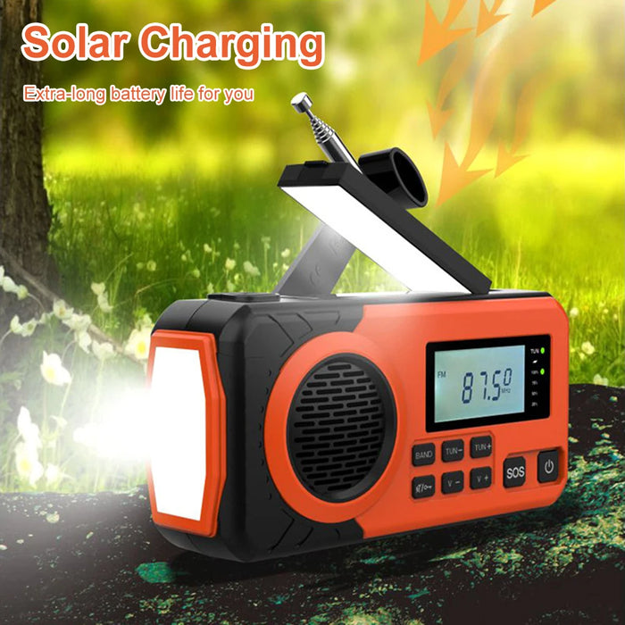 Emergency Hand Crank Radio Solar Powered Radio with SOS Alarm Flashlight Portable Weather Radio for Camping Travel Outdoor
