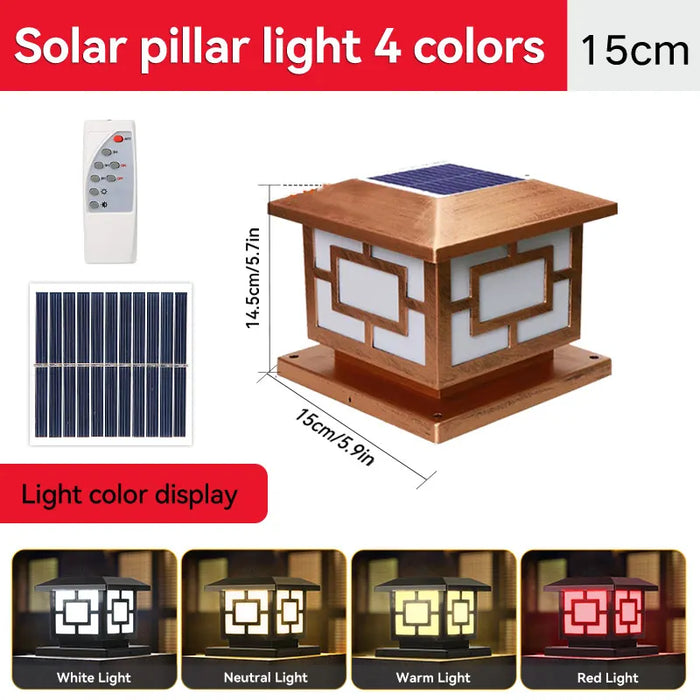 Solar Column Light Garden Solar Lamps Waterproof LED Solar Pillar Light Timed Remote Control LED Outdoor Lighting Courtyard Lamp