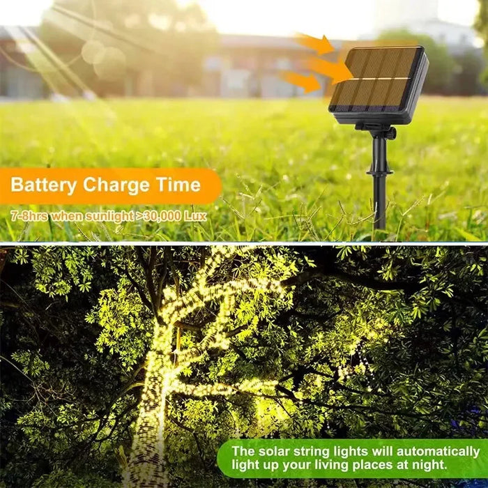 LED Solar String Light 8Modes Outdoor Garden Fairy Lights Led Twinkle Waterproof Lamp for Christmas Party Decor Lamp 12m/22m/32m