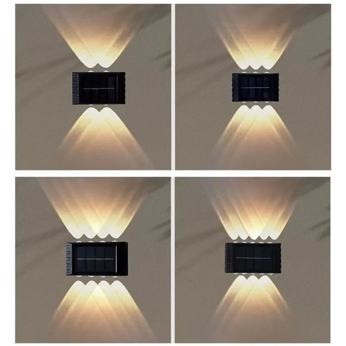 Solar Outdoor Wall Light 4/6/8/10LED Waterproof Garden Light Courtyard Railing Decoration Atmosphere Light Downlight Luminous So