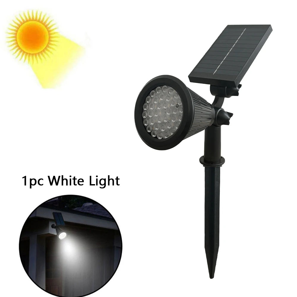 1pc 4/7/18/36LED Solar Spotlights Outdoor IP65 Waterproof Brightness Adjustable Spot Light  for Garden Backyard Driveway Patio