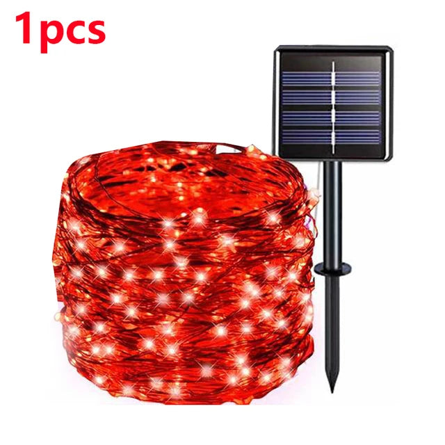 32M Solar String Fairy Lights Christmas Lights Outdoor Waterproof Garland Solar Power Lamp Christmas For Garden Decoration