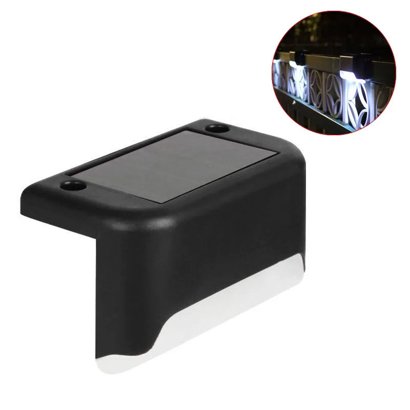 LED Solar Step Lamp Path Stair Outdoor Garden Lights Waterproof Balcony Light Decoration for Patio Stair Fence Light