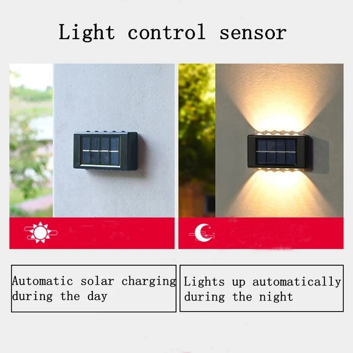 Solar Outdoor Wall Light 10 LED Waterproof Garden Light Courtyard Balustrade Decorative Atmosphere Lamp Down Luminous Solar Lamp