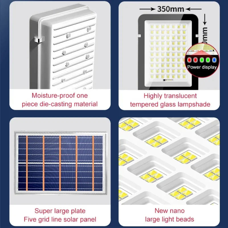 Super Bright Solar Street Light Outdoor IP67 Waterproof 3000mAh Auto on/Off Garden Lighting for Home Pathway Dusk To Dawn