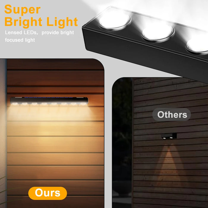Solar Wall Light Outdoor 4/6/8LED Waterproof Solar Fence Sign Lights Garden Decor Porch Patio Deck Balcony Home Atmosphere Light