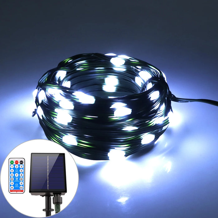 Outside Patio Backyard Home Decoration LED Landscape Lighting Garden Tree Fence Door Decor Solar Power String Lamp Fairy Lights