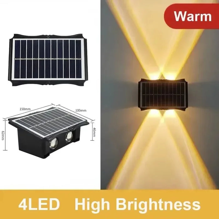 Solar Wall Lamp Outdoor LED Solar Light Waterproof 4/6/8LED Solar Powered Garden Decoration Lights for Balcony Porch Fence