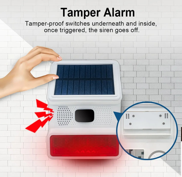Solar Power  Wireless Sound&Light  Siren Alarm  Burglar Alarm System Home Security  Door Window Alarm Sensor