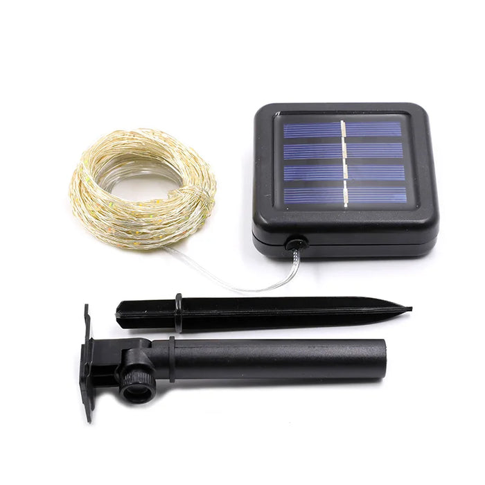 Solar Outdoor String Fairy Lights 12m 100LED Waterproof Outdoor Garland Solar Power Lamp For Holiday Christmas Garden Decoration