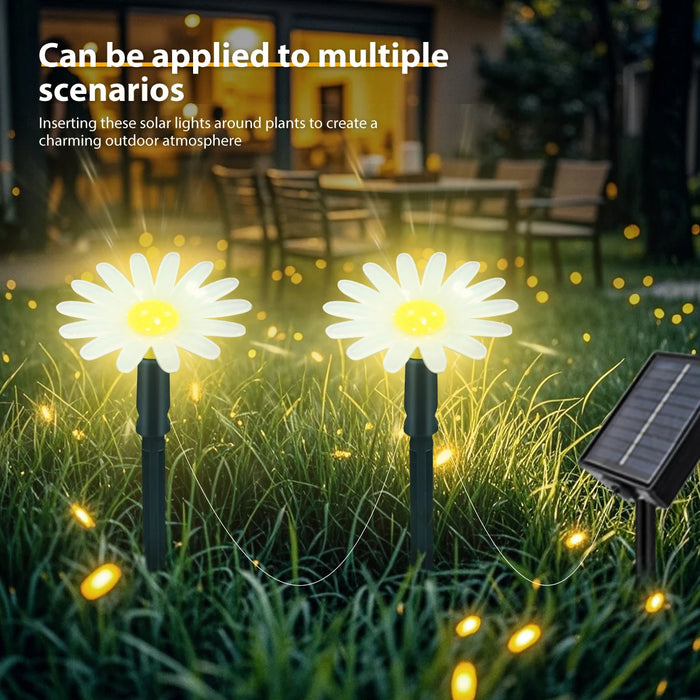 Solar Outdoor Garden Lawn Pilot Light 20LEDS Waterproof Courtyard Flower Path Light String for Camping Wedding Christmas Decor