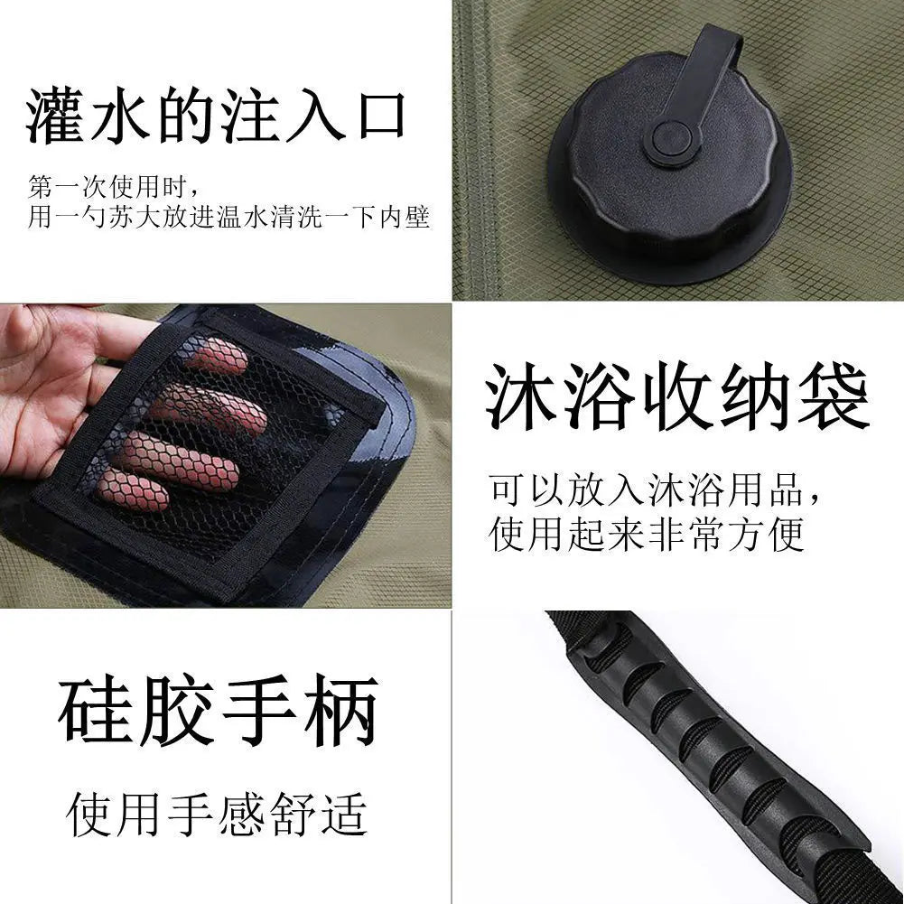 Camp Supplies Solar Heat Concentration 20L Outdoor Camping Bath Bag Portable Nature Hike Equipment Gadgets Novelty Hiking