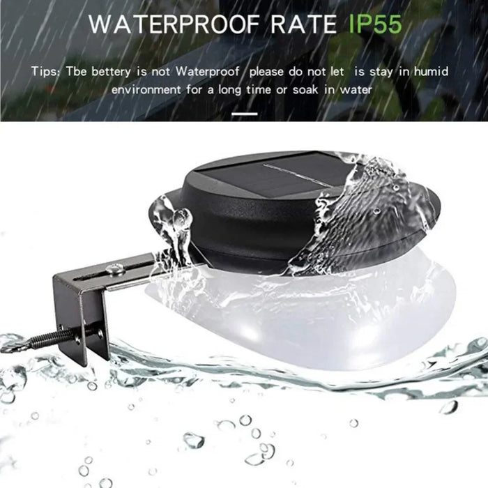 High Brightness Solar Fence Lights Upgraded with 9 LED Outdoor Waterproof Intelligent Solar Garden Gutter Lights