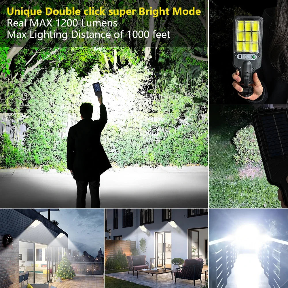 400000Lm Super Bright Outdoor Solar street Light Wall Lamp Motion Sensor Remote Control Garden Decor Light Night Light gifts