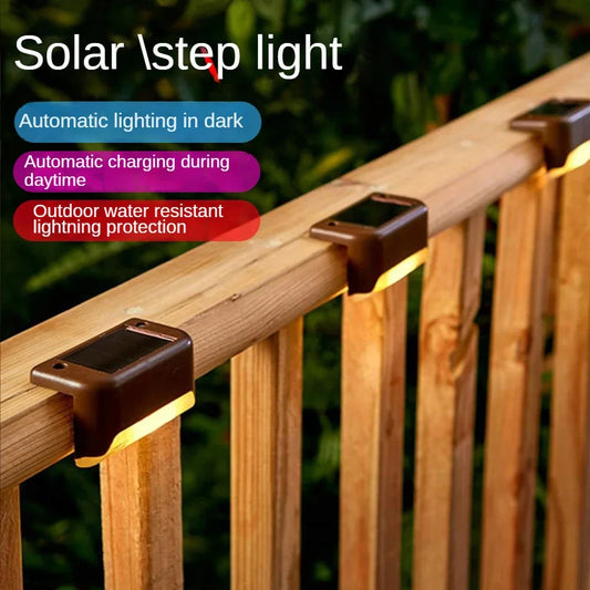Solar Light Outdoor Stair Wall Step  LED Street  Garden Balcony Decoration Waterproof Stairs Fence Lamp