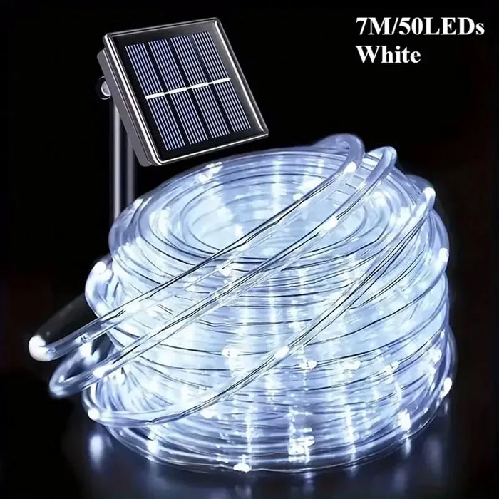 LED Solar String Light Outdoor Garden Lawn Lamp 7M/12M Waterproof Tube Rope Lights Strings Christmas Tree Yard Fence Decor lamp