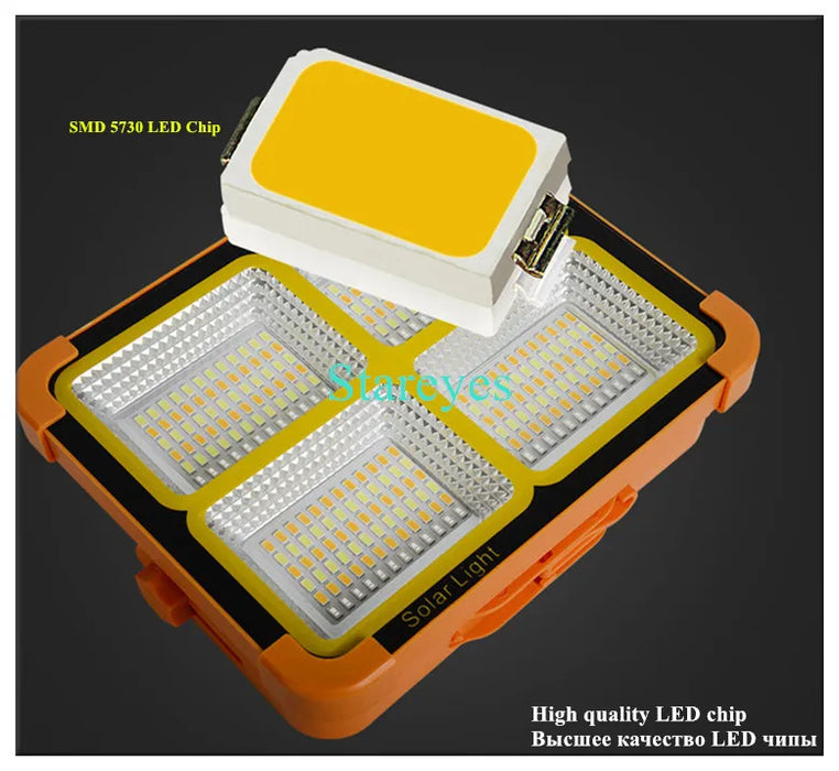 Portable Solar LED Floodlight Rechargeable Flood light Outdoor Photovoltaic panel emergency flashlight torch IP66 Waterproof