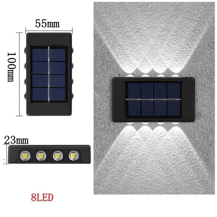 Solar Outdoor Wall Light 10 LED Waterproof Garden Light Courtyard Balustrade Decorative Atmosphere Lamp Down Luminous Solar Lamp