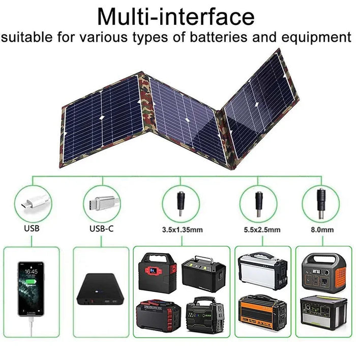 100-800W Heavy-Duty Foldable Solar Panel Kit w/MPPT Controller - Portable Power Station for RV Camping Boat Off-Grid